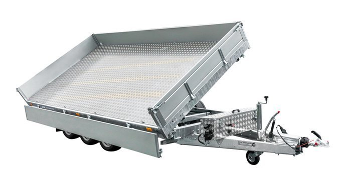 REMORQUE BENNE HYDRAULIQUE 3 ESSIEUX 400×200 UNITRAILER TASKER 400/3C 3500 KG – Image 3