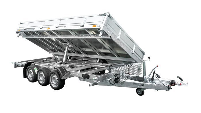 REMORQUE BENNE HYDRAULIQUE 3 ESSIEUX 400×200 UNITRAILER TASKER 400/3C 3500 KG – Image 4
