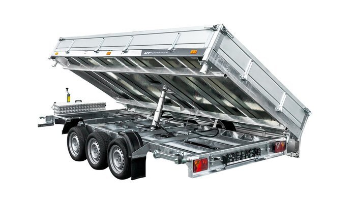 REMORQUE BENNE HYDRAULIQUE 3 ESSIEUX 400×200 UNITRAILER TASKER 400/3C 3500 KG – Image 5