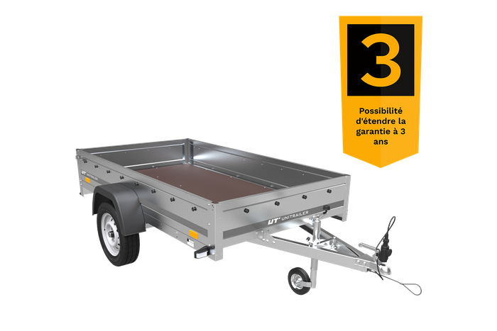 Remorque voiture simple essieu Unitrailer Garden Trailer 230 x 125 cm avec timon fixe 500/750 kg – Image 7